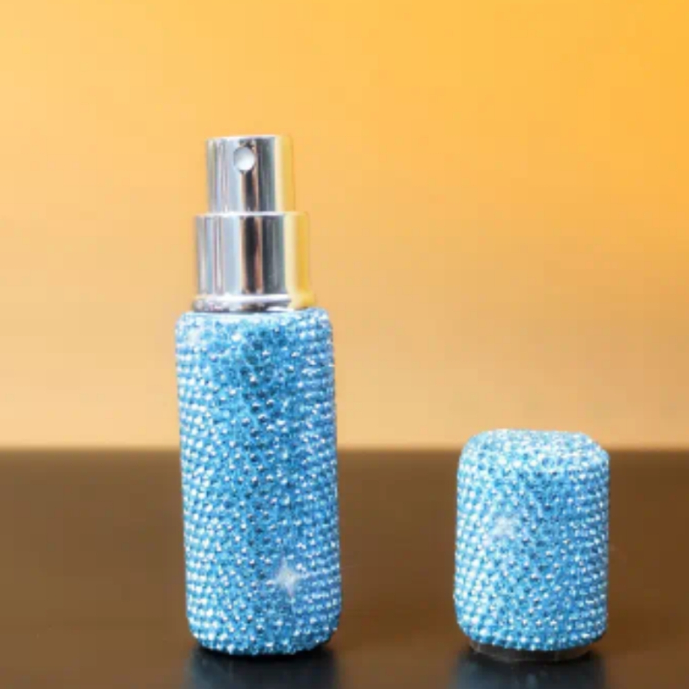 Blue Rhinestone Perfume Atomizer Bottle